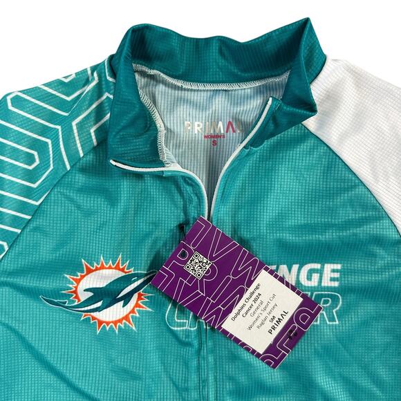 Primal Women's Sport Cut Raglan Jersey Miami Dolphins Challenge Cancer Size S - Picture 4 of 4